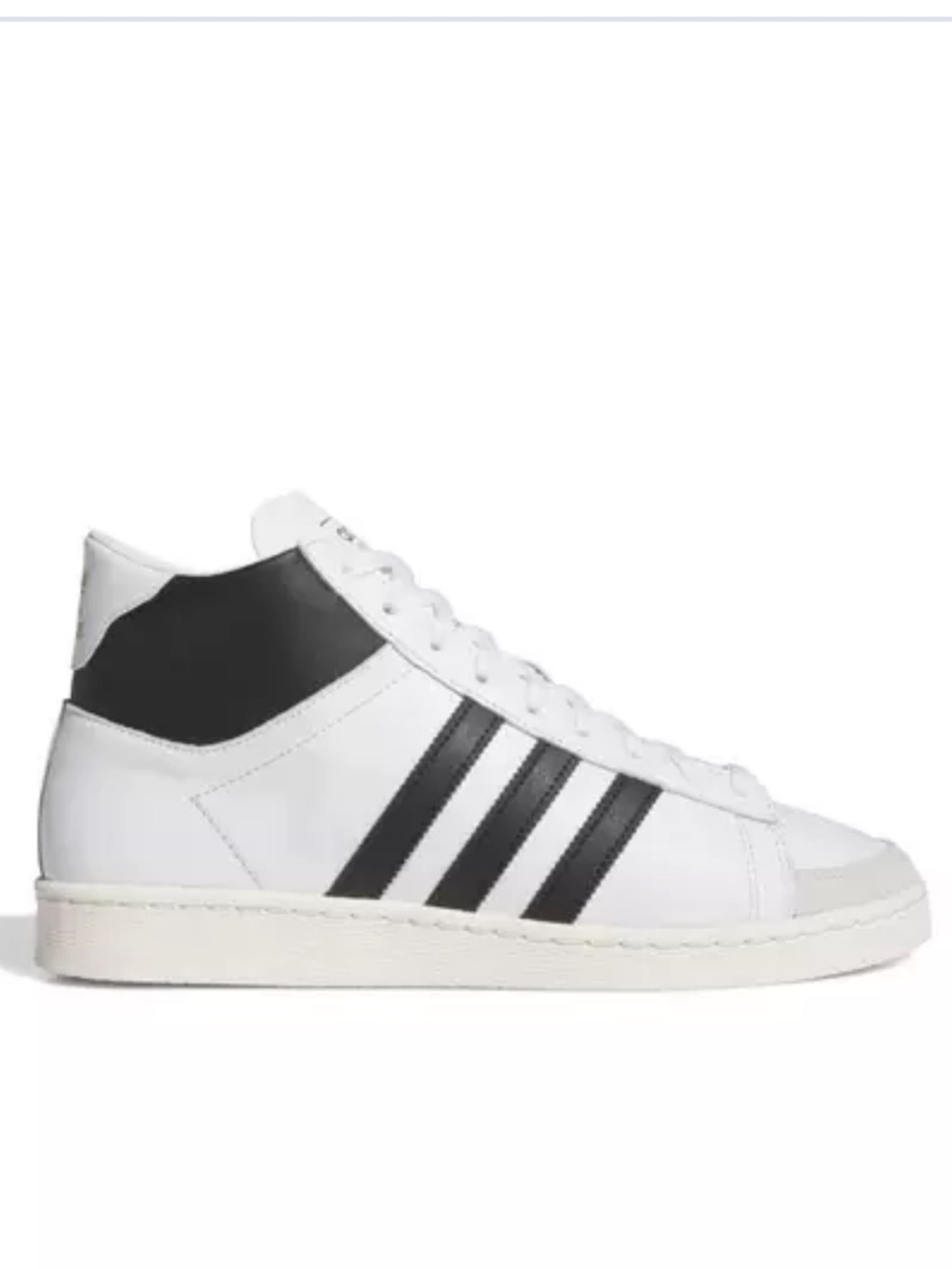 adidas White and Black High-Top Leather Sneakers men’s 8 women’s 9.